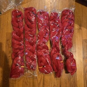 5 bundles of Red Synthetic Hair For Dreads Or Braids 43" Long 170g Each Bundle